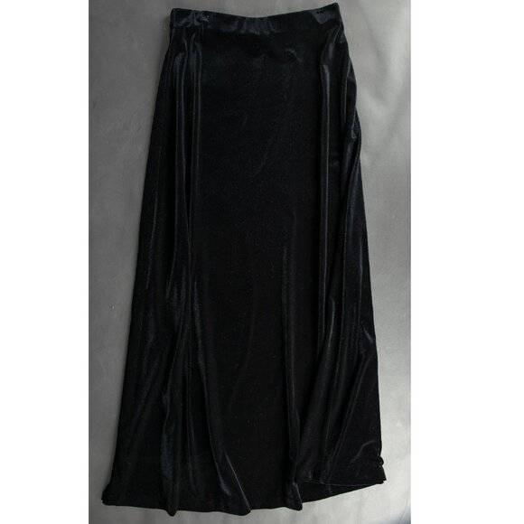 CASUAL CORNER Stretch Velvet Maxi Skirt Formal Black L - Picture 8 of 8